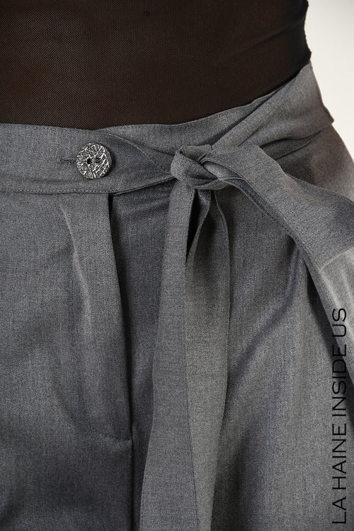 LH LW829 PANTALONE Palazzo in Fluido Grigio