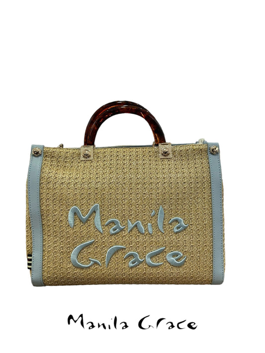 Manila Grace medium shopping bag in light blue