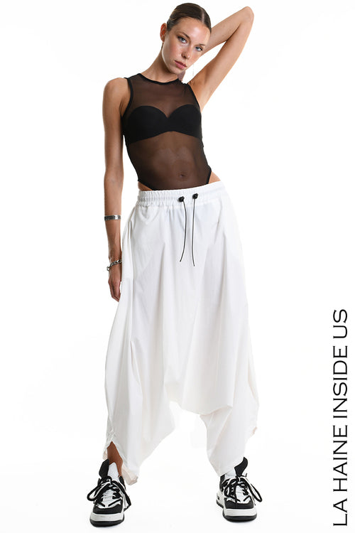 LH  W5307 TROUSER Over Cotton Popeline Stretch UNISEX D White