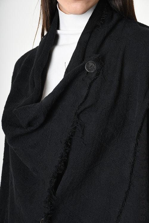 Sanctamuerte SM438 GIACCA Over in Jacquard di Cotone Riciclato Nero