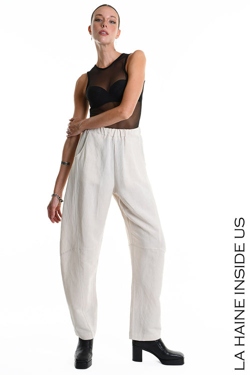 LH W5318 TROUSER Balloon Linen Viscose Sand