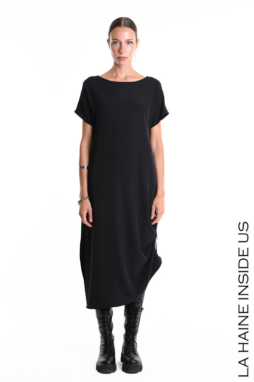 LH W5321 DRESS Oversize Technic Fluid Black