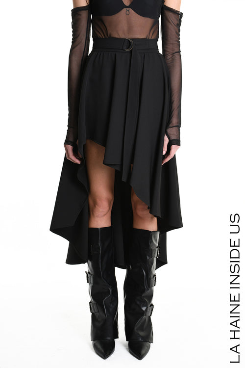LH W5155 SKIRT Asymmetric Tecno Stretch Black