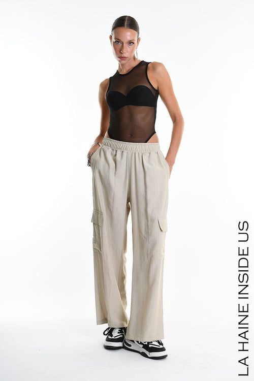 LH W5346 TROUSER Over Fluid Viscose Embossed