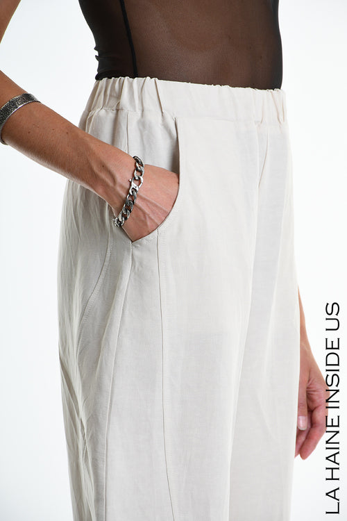 LH W5318 TROUSER Balloon Linen Viscose Sand