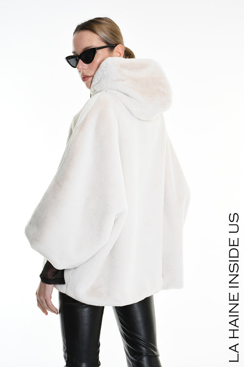 LH W5173 SPORT JACKET Over Faux Fur Lined White