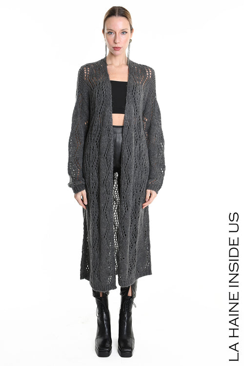 LH W5131 CARDIGAN Over Mohair Thickness 3 Grey