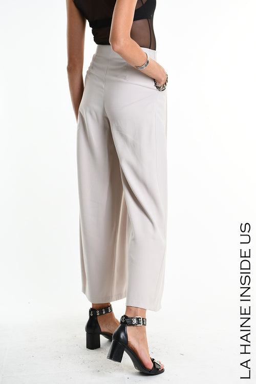 LH W5281 TROUSER Wide Fluid Viscose Beige