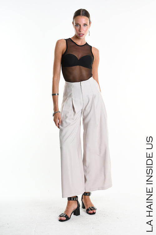 LH W5281 TROUSER Wide Fluid Viscose Beige