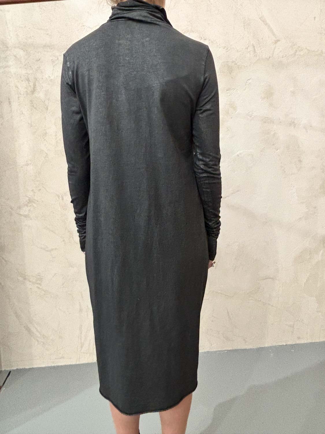 Sanctamuerte s238 Abito collo alto colore LAMINATED BLACK