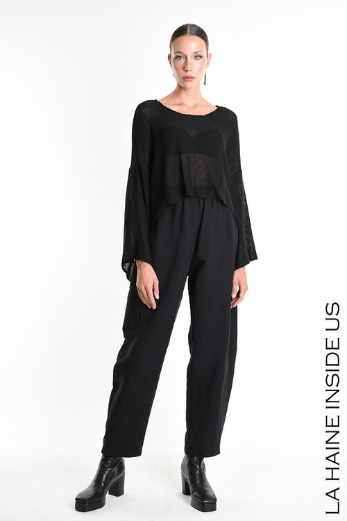 LH W5371 SWEATER Crop Thickness 7 Black