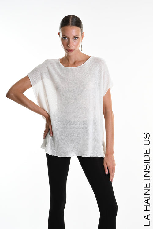 LH W5373 SWEATER Over Sleeveless Thickness 7 White