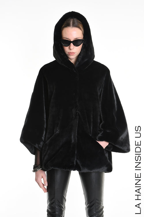 LH  W5173 SPORT JACKET Over Faux Fur Lined Black