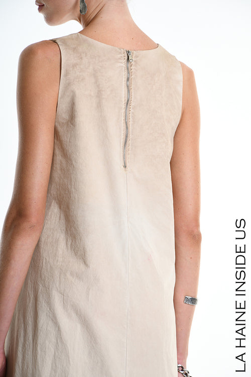 LH W5379 DRESS Dyed Cotton Gabardine Mud