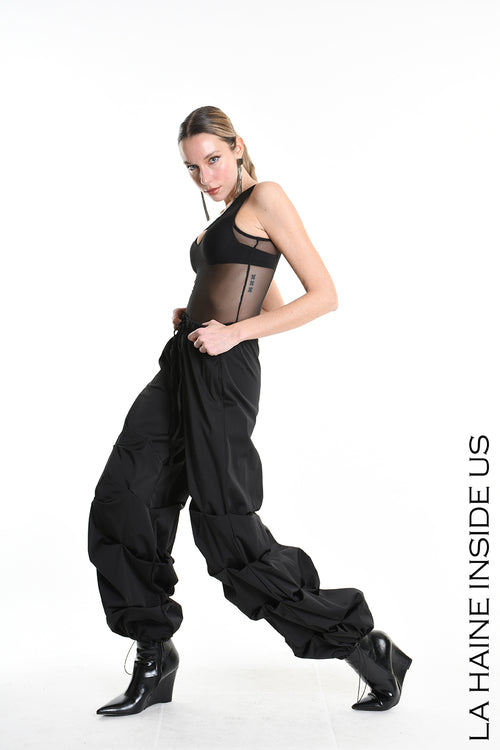 LH W5158 TROUSER Wide Fit Satin Black