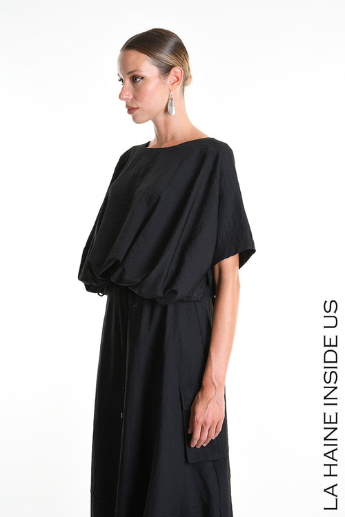 LH W5306 T-SHIRT Crop Nylon Black