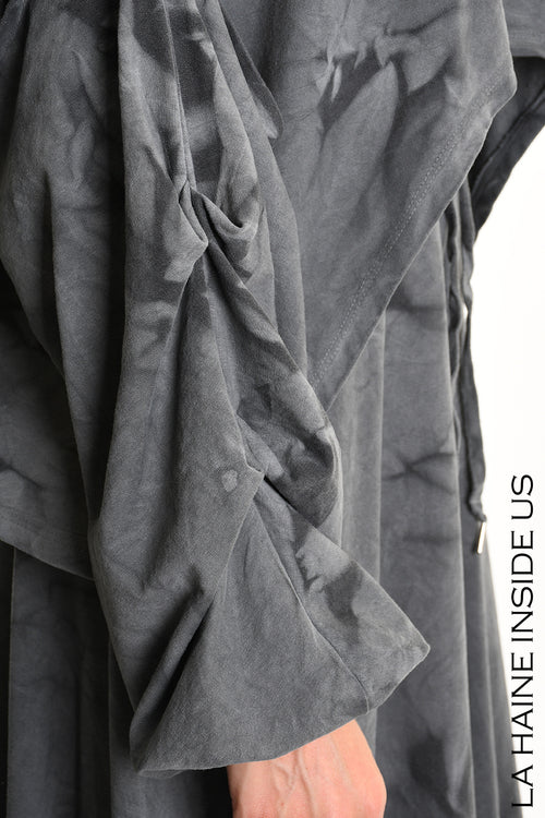 LH  W5294 SWEATSHIRT Crop Cotton Stretch Dyed Cold Net Treatment Black