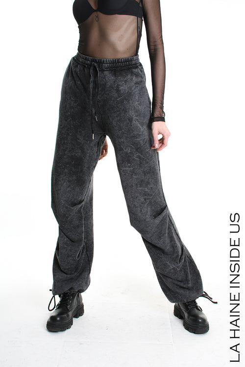LH W5227 TROUSER Wide Fit Dyed Marmoryzed Fleece Black