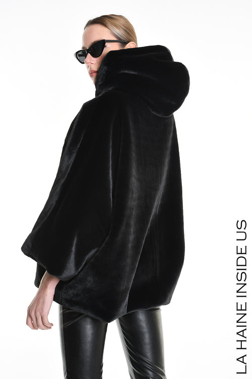 LH  W5173 SPORT JACKET Over Faux Fur Lined Black