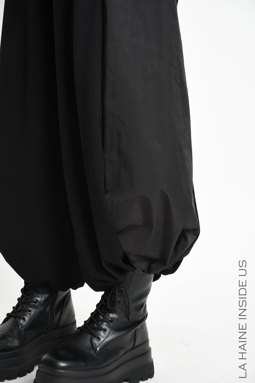LH W5484 TROUSER WIde Punto Milano & Nylon Black