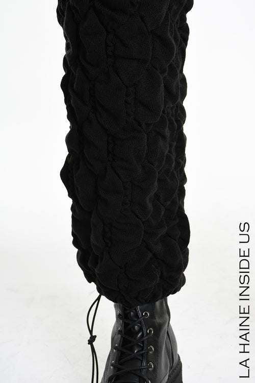 LH W5199 TROUSER Over Wide Fit Embossed Jersey UNISEX D Black