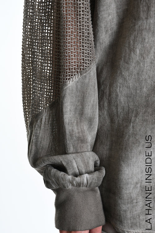 LH M1271 SWEATSHIRT Over Blend Linen Dyed Cold Inserts UNISEX D Mud