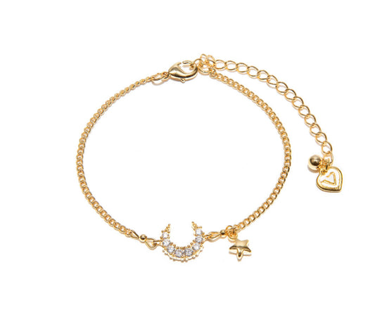 Vestopazzo Kg1004 bracciale catena luna micro zirconi