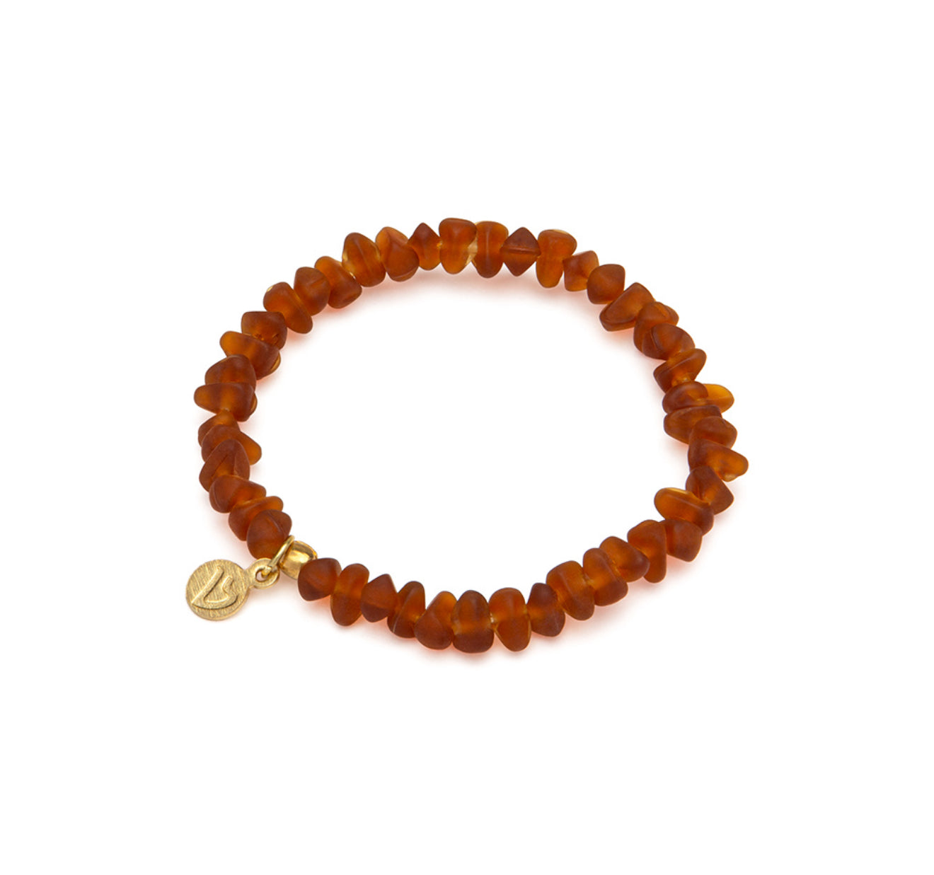 Vestopazzo RYG2012 Bracciale elastico perle irregolari Ambra scuro