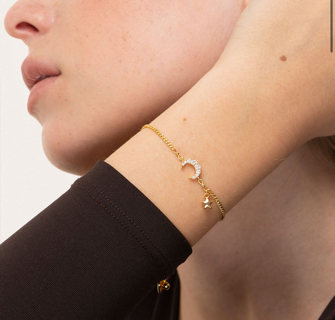 Vestopazzo Kg1004 bracciale catena luna micro zirconi