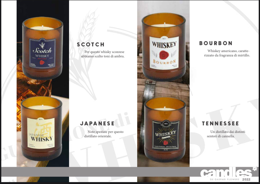 Whiskey inspiration candles, box of 4 mini candles