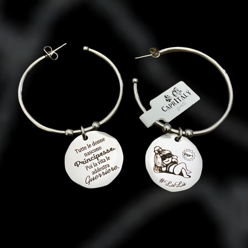 CaprItaly Dangle earrings with pendant (different phrases)