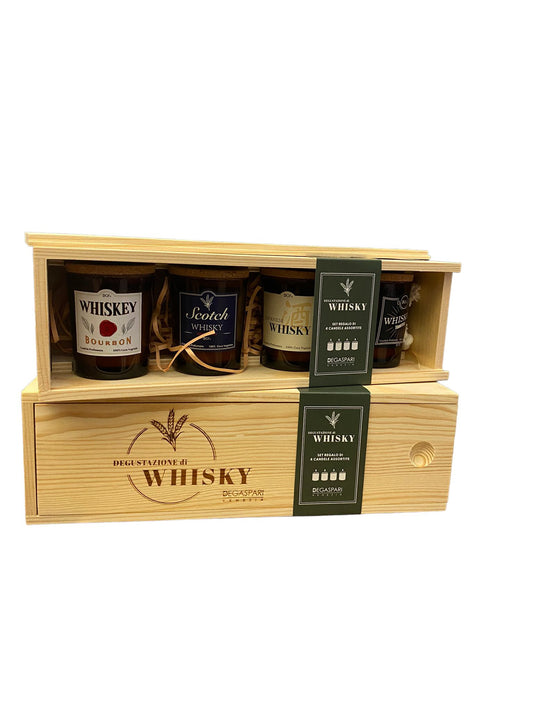 Whiskey inspiration candles, box of 4 mini candles