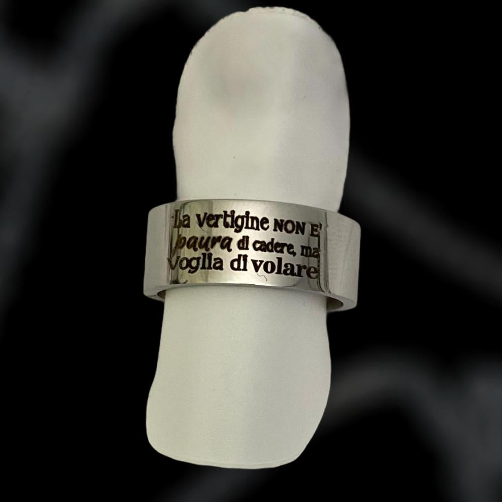 CaprItaly Adjustable band ring with phrases from Liga and Vasco songs