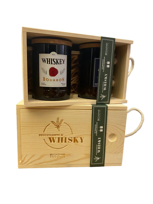 Candele ispirazione whisky box 2 candele