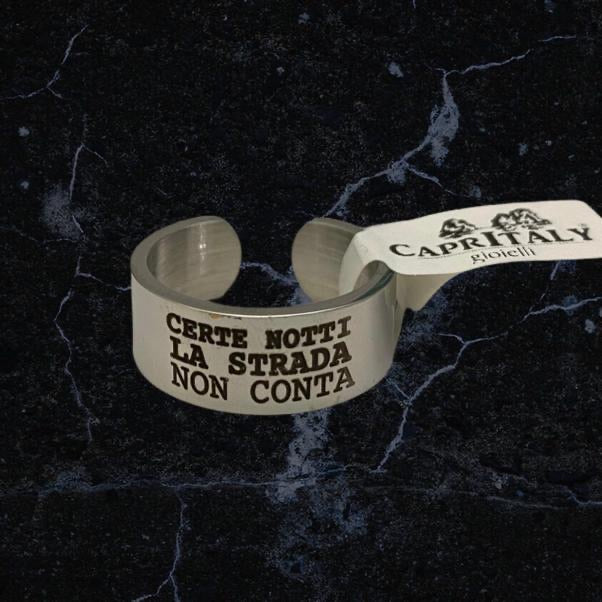 CaprItaly Adjustable band ring with phrases from Liga and Vasco songs
